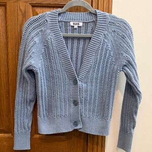 525 America Women's Light Blue Open-Knit Cardigan, XS, EUC